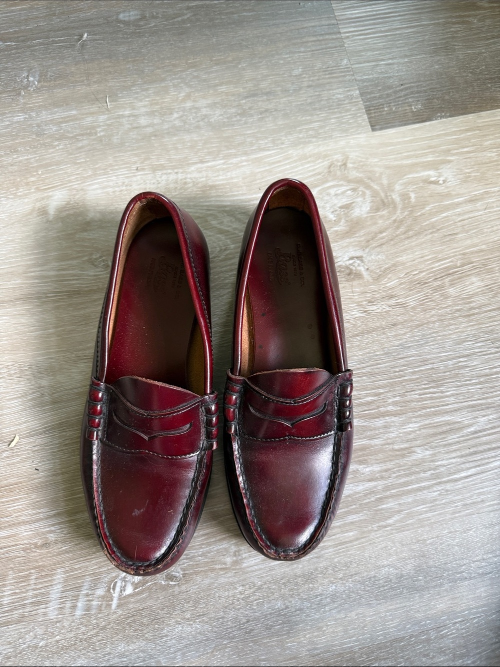 G.H. Bass & Co. Women's Burgundy Leather Penny Loafers